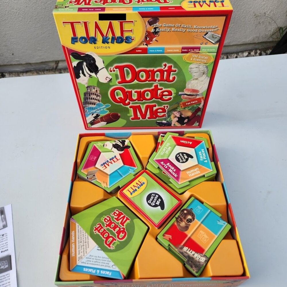 Don't Quote Me TIME for Kids Edition Board Game Trivia 10+ Fun Easy Facts Toy Ov